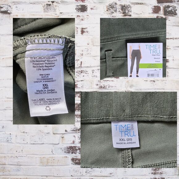 Time Tru Jeans Womens XXL Olive Pull On Jegging High Rise Stretch Fitted Casual - Picture 4 of 5